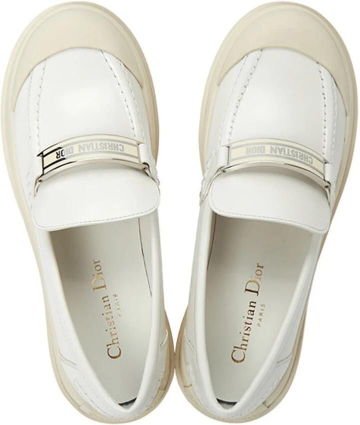Dior Witte Leren Loafers Elegante Stijl - Foto 2