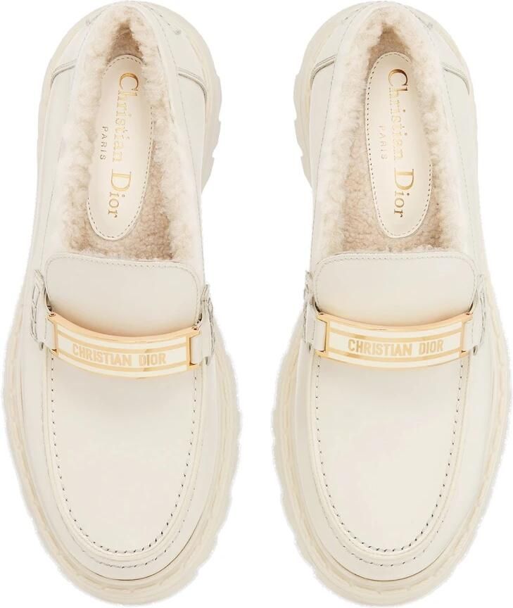 Dior Leren Loafers Shearling Binnenzool Rubber Zool - Foto 2
