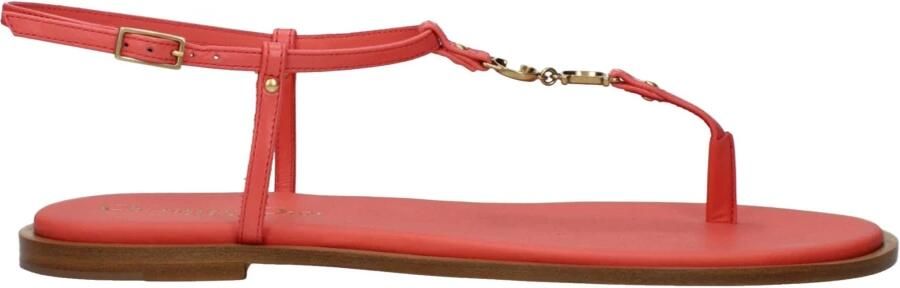 Dior Roze Leren Flip-Flop Sandaal - Foto 2