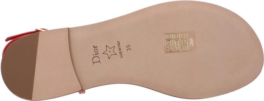 Dior Roze Leren Flip-Flop Sandaal