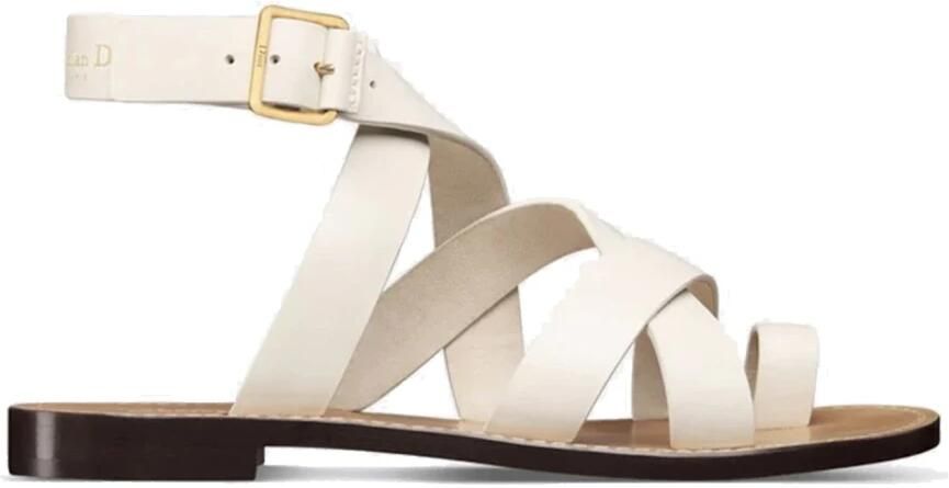 Dior Leren Platte Sandalen Open Teen Vrouwen - Foto 2