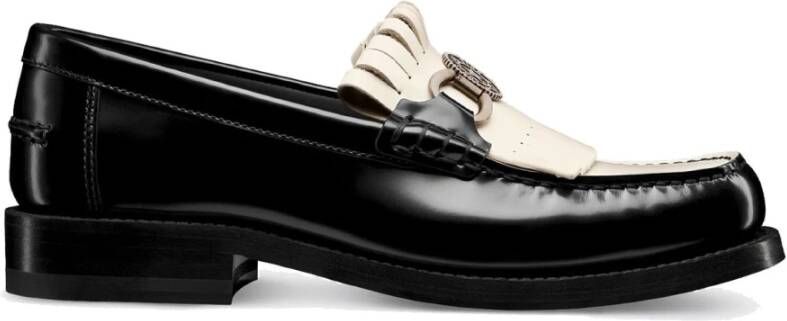 Dior Embleem Leren Loafers met Franjes