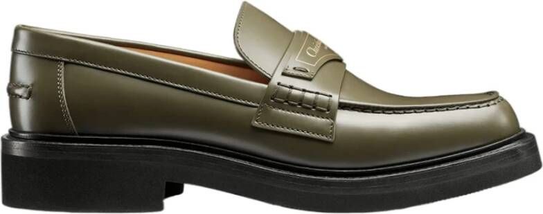 Dior Groene Leren Loafers Stijlvol Comfort