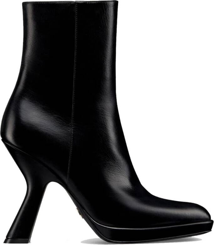 Dior Leren enkellaarzen met puntige neus Black Dames