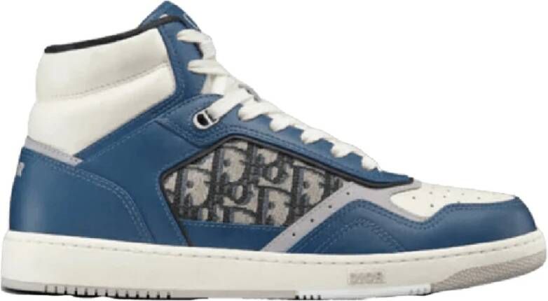 Dior High-Top Oblique Sneakers Blue Heren