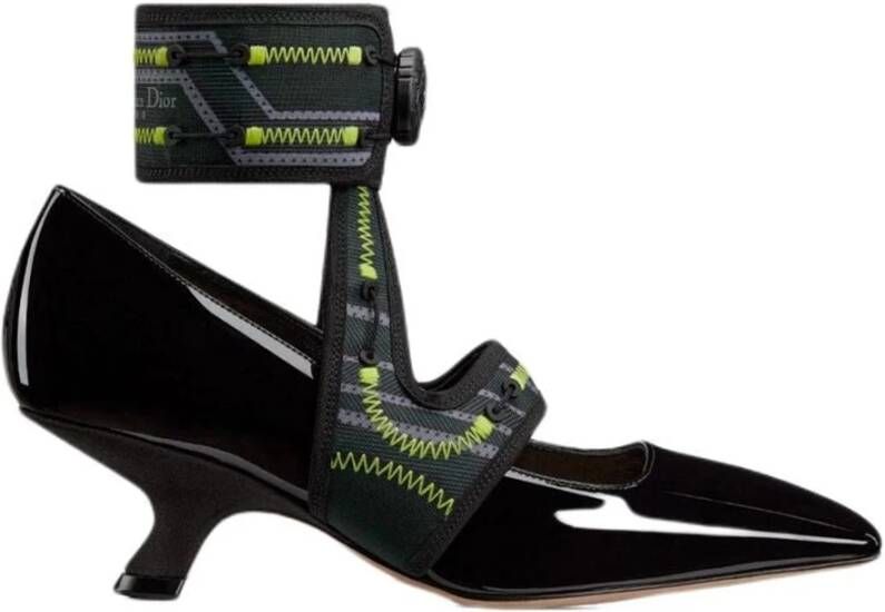 Dior Leren Square Toe Pumps Black Dames