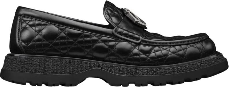 Dior Luxe leren loafers met charme gesp Black Heren