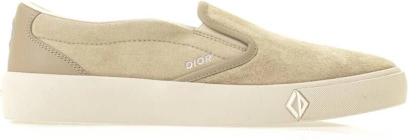 Dior Suede Slip-On Loafers Beige Heren