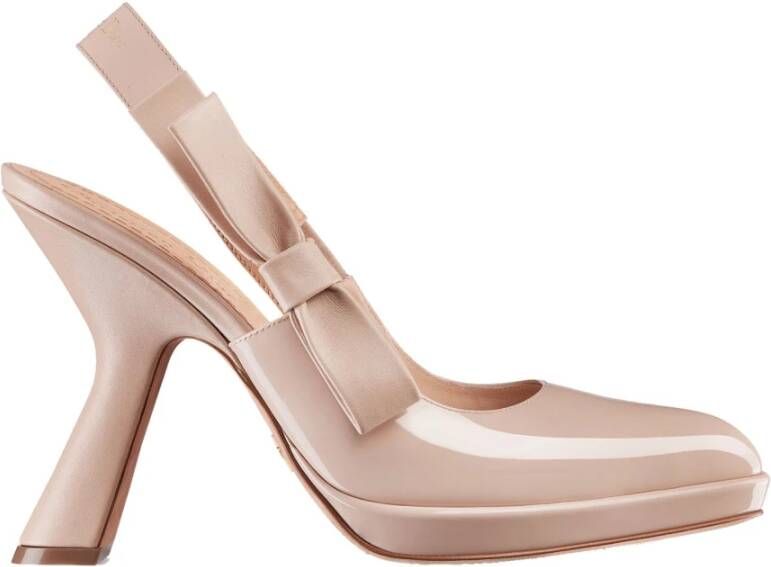Dior Sweet-D Slingback Pumps met Strik Detail Beige Dames