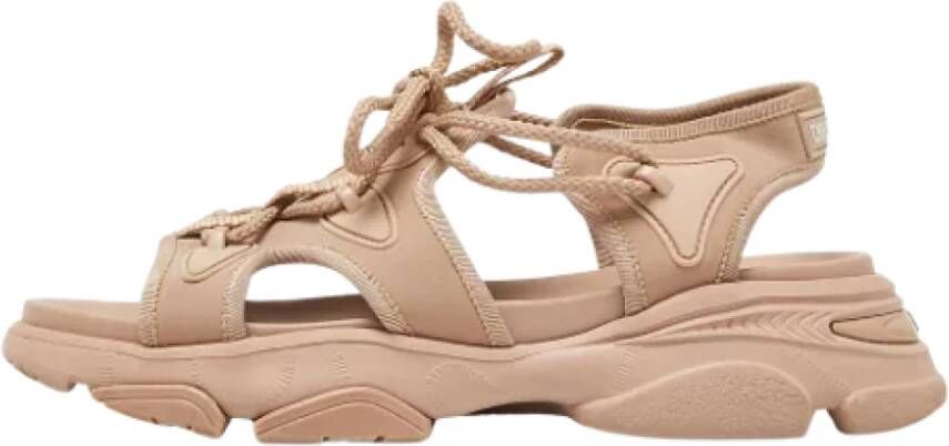 Dior Vintage Pre-owned Canvas sandals Beige Dames