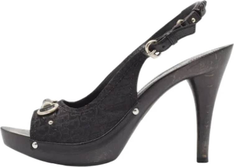 Dior Vintage Pre-owned Canvas sandals Black Dames