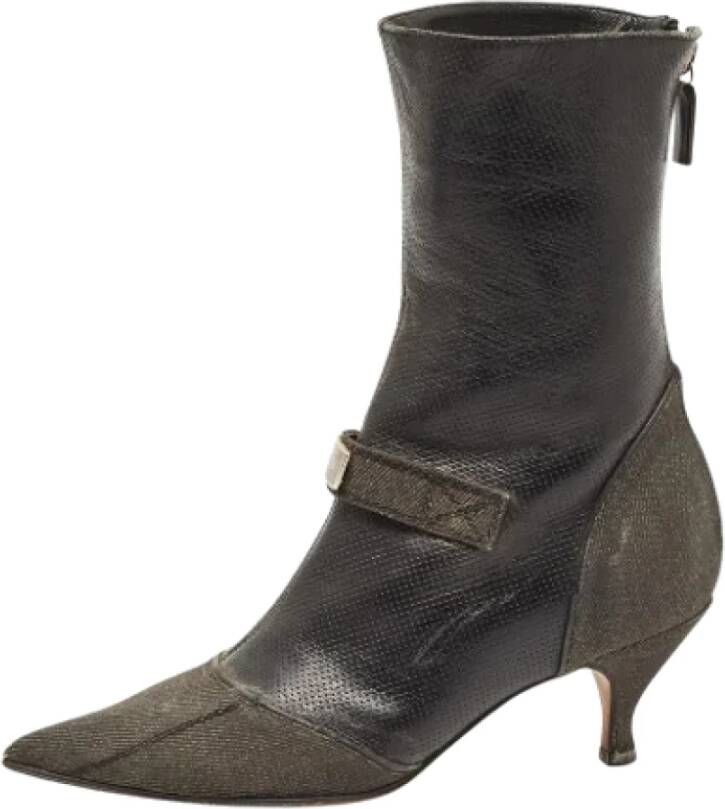 Dior Vintage Pre-owned Denim boots Black Dames