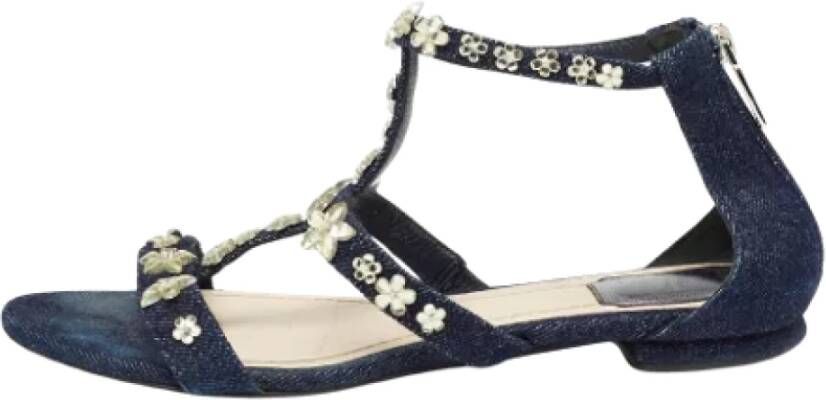 Dior Vintage Pre-owned Denim sandals Blue Dames