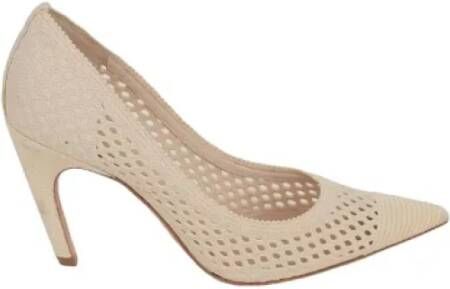 Dior Vintage Pre-owned Fabric heels Beige Dames