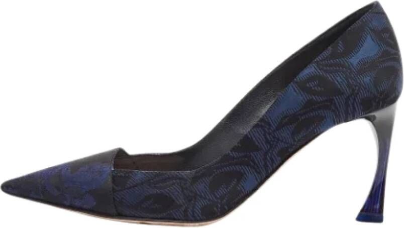 Dior Vintage Pre-owned Fabric heels Blue Dames