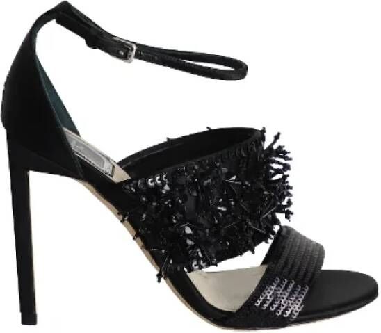 Dior Vintage Pre-owned Fabric sandals Black Dames