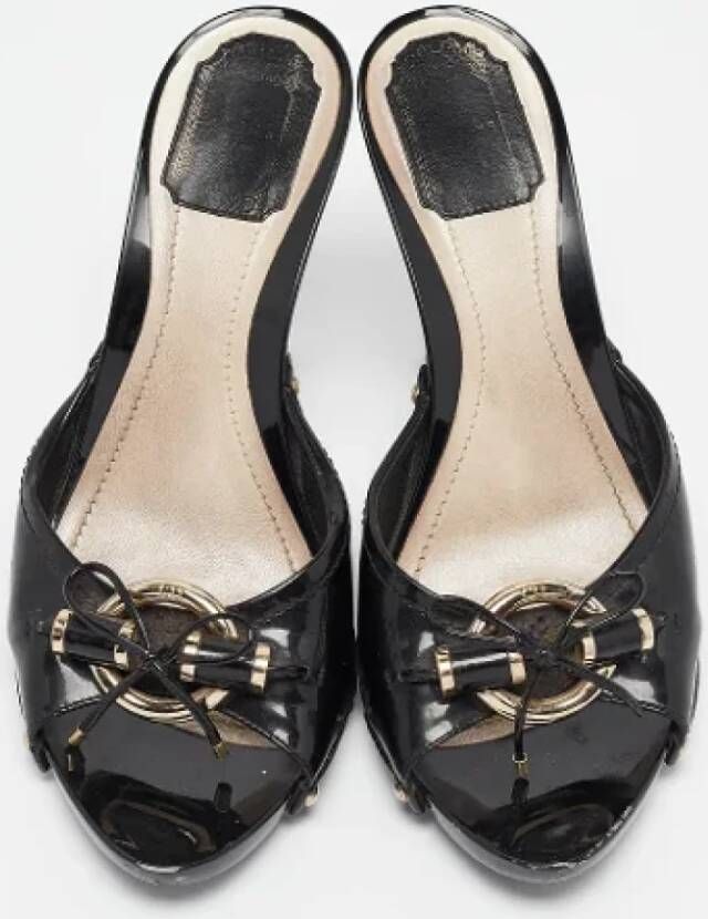 Dior Vintage Pre-owned Fabric sandals Black Dames