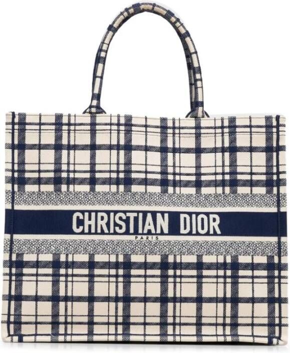 Dior Vintage Pre-owned Large Check Book Tote