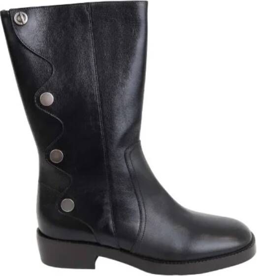 Dior Vintage Pre-owned Leather boots Black Dames