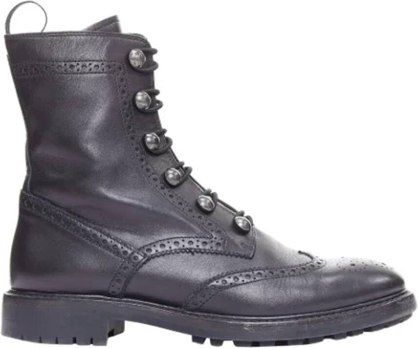 Dior Vintage Pre-owned Leather boots Black Dames