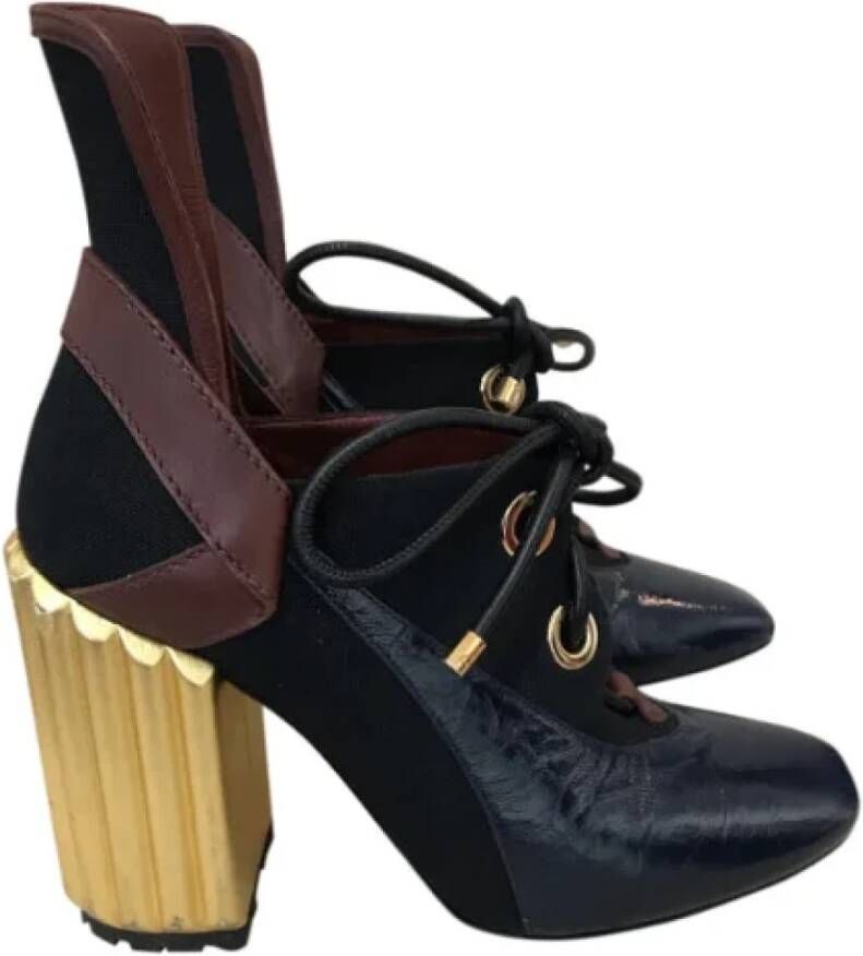 Dior Vintage Pre-owned Leather boots Blue Dames