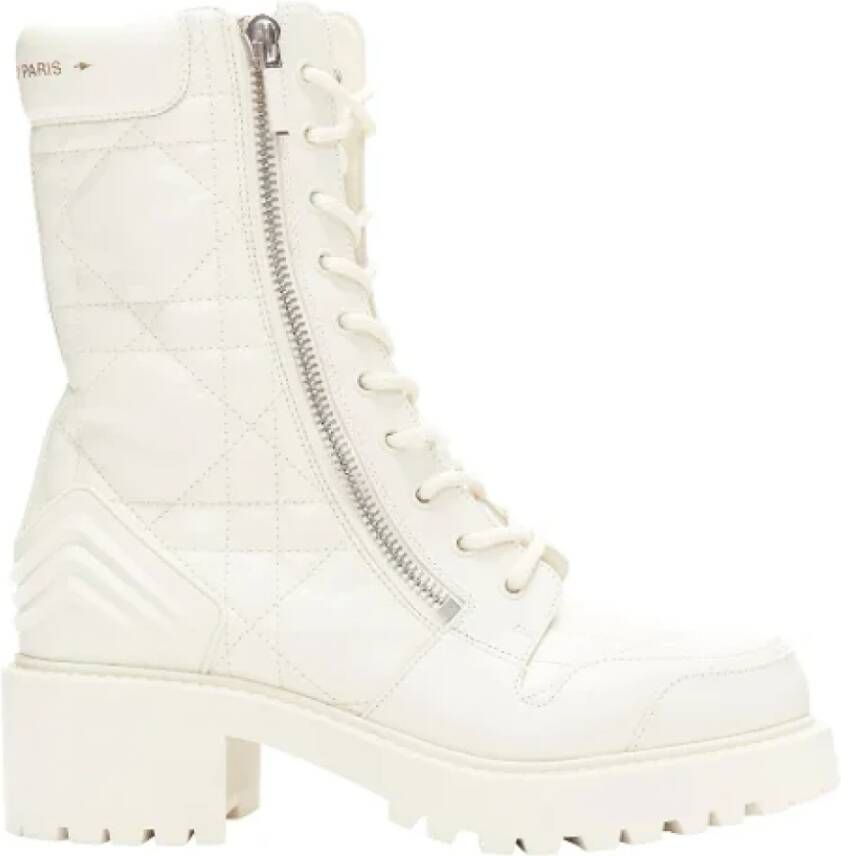 Dior Vintage Pre-owned Leather boots White Dames