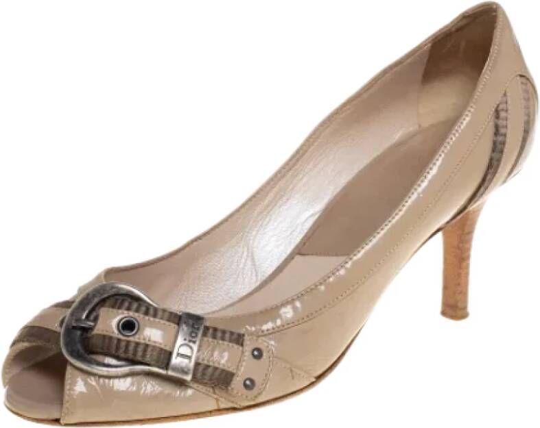 Dior Vintage Pre-owned Leather heels Beige Dames