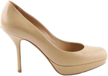 Dior Vintage Pre-owned Leather heels Beige Dames