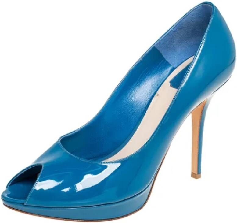 Dior Vintage Pre-owned Leather heels Blue Dames