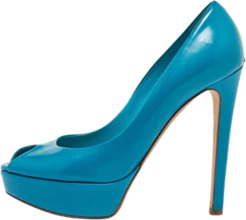 Dior Vintage Pre-owned Leather heels Blue Dames