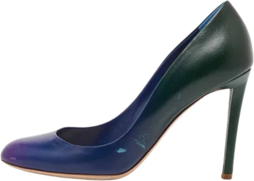 Dior Vintage Pre-owned Leather heels Blue Dames