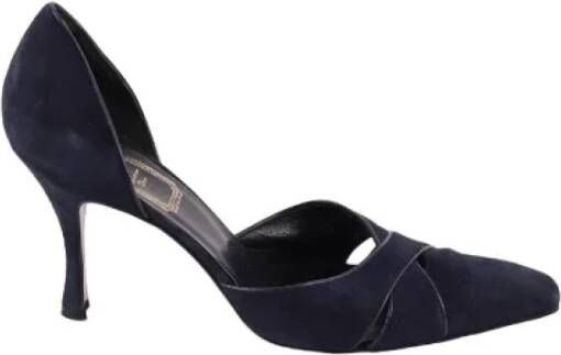 Dior Vintage Pre-owned Leather heels Blue Dames