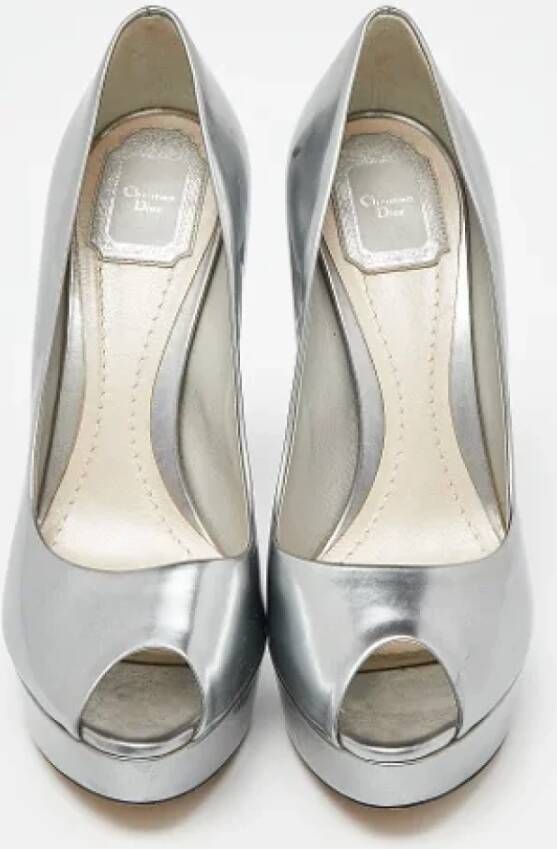 Dior Vintage Pre-owned Leather heels Gray Dames