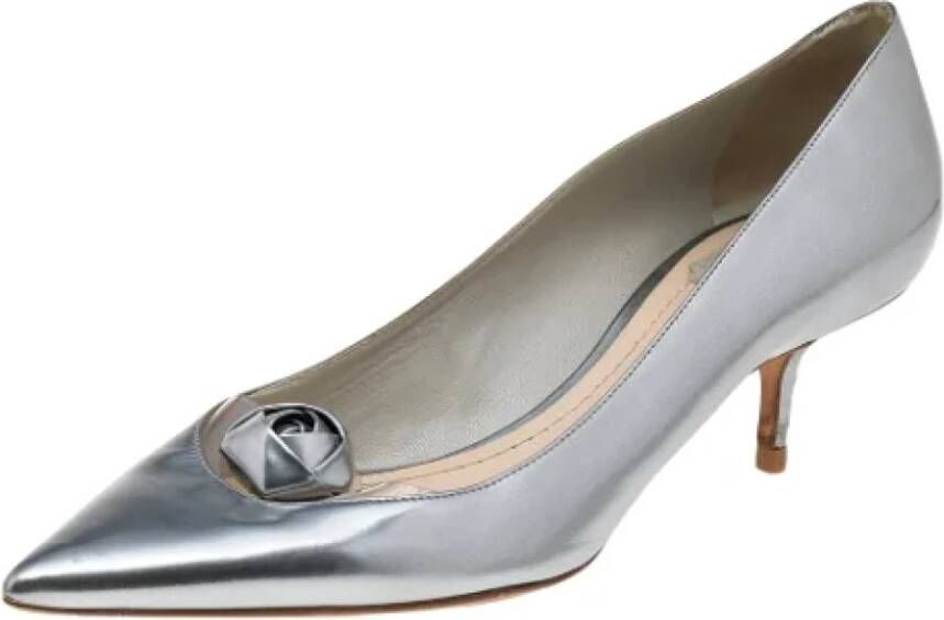 Dior Vintage Pre-owned Leather heels Gray Dames