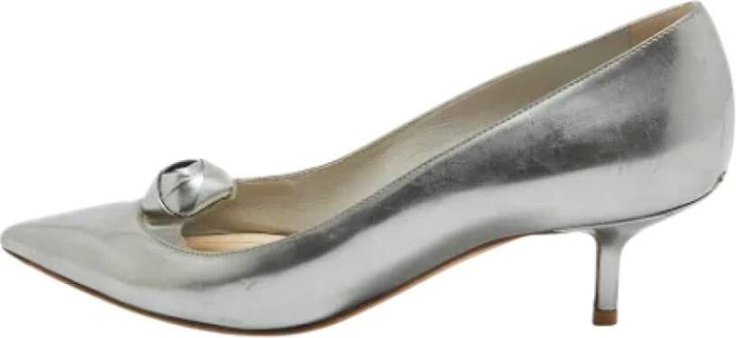 Dior Vintage Pre-owned Leather heels Gray Dames