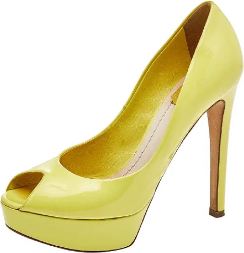 Dior Vintage Pre-owned Leather heels Yellow Dames