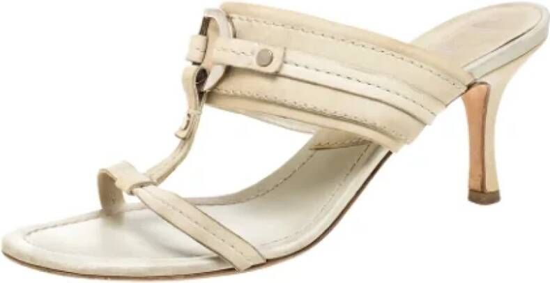 Dior Vintage Pre-owned Leather sandals Beige Dames