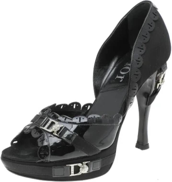 Dior Vintage Pre-owned Leather sandals Black Dames
