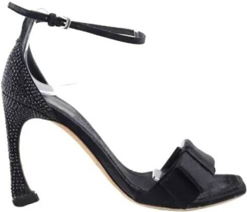 Dior Vintage Pre-owned Leather sandals Black Dames