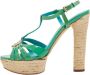 Dior Vintage Pre-owned Leather sandals Green Dames - Thumbnail 1