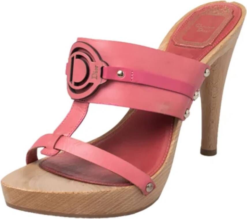 Dior Vintage Pre-owned Leather sandals Pink Dames