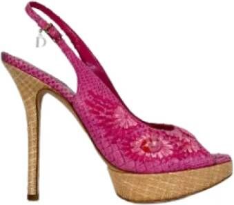 Dior Vintage Pre-owned Leather sandals Pink Dames