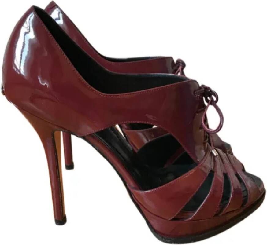 Dior Vintage Pre-owned Leather sandals Red Dames