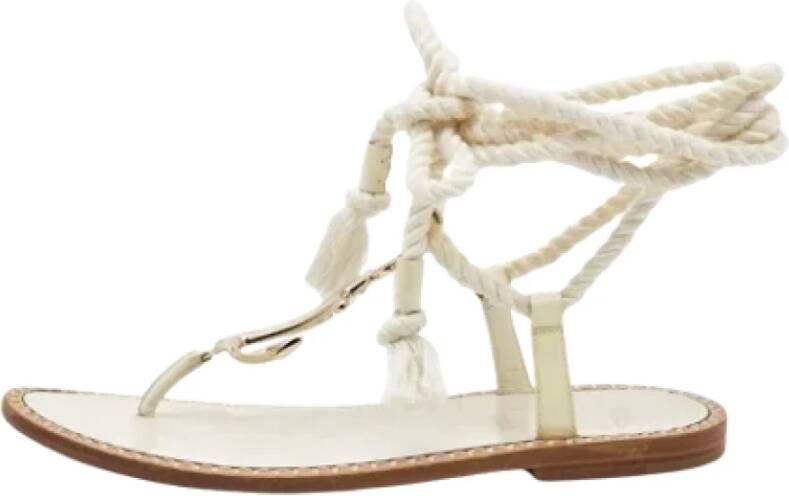 Dior Vintage Pre-owned Leather sandals White Dames