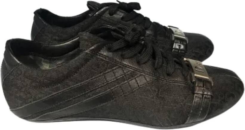 Dior Vintage Pre-owned Leather sneakers Black Dames