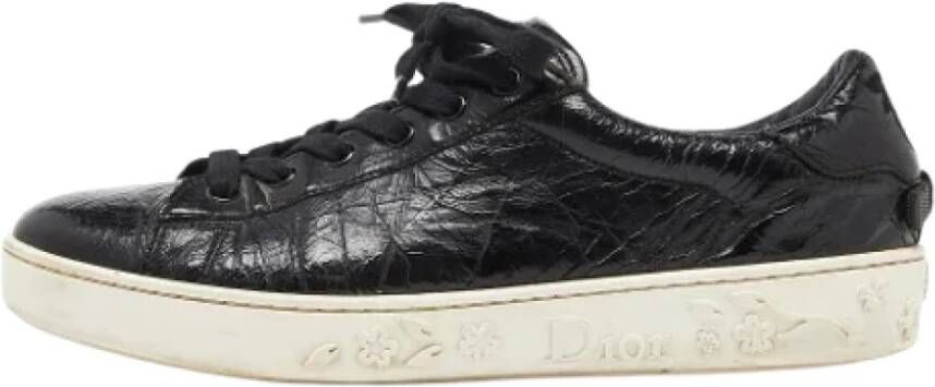 Dior Vintage Pre-owned Leather sneakers Black Dames