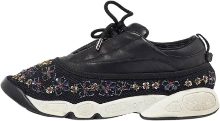 Dior Vintage Pre-owned Leather sneakers Black Dames
