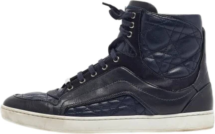 Dior Vintage Pre-owned Leather sneakers Blue Dames