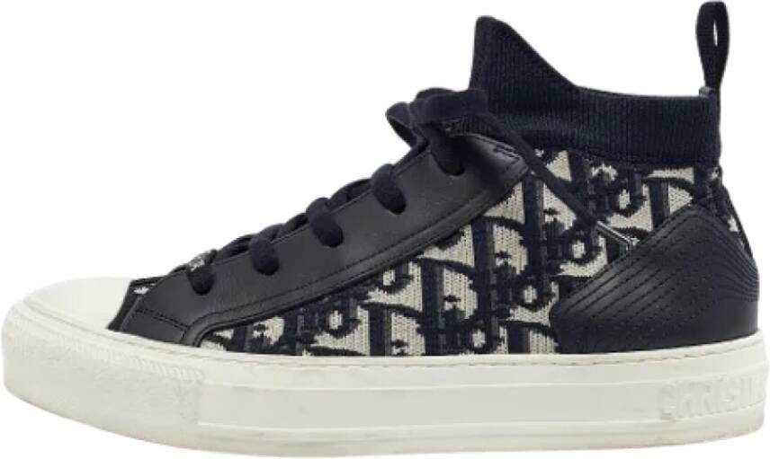 Dior Vintage Pre-owned Leather sneakers Blue Dames
