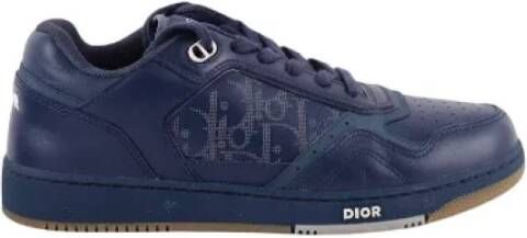 Dior Vintage Pre-owned Leather sneakers Blue Dames